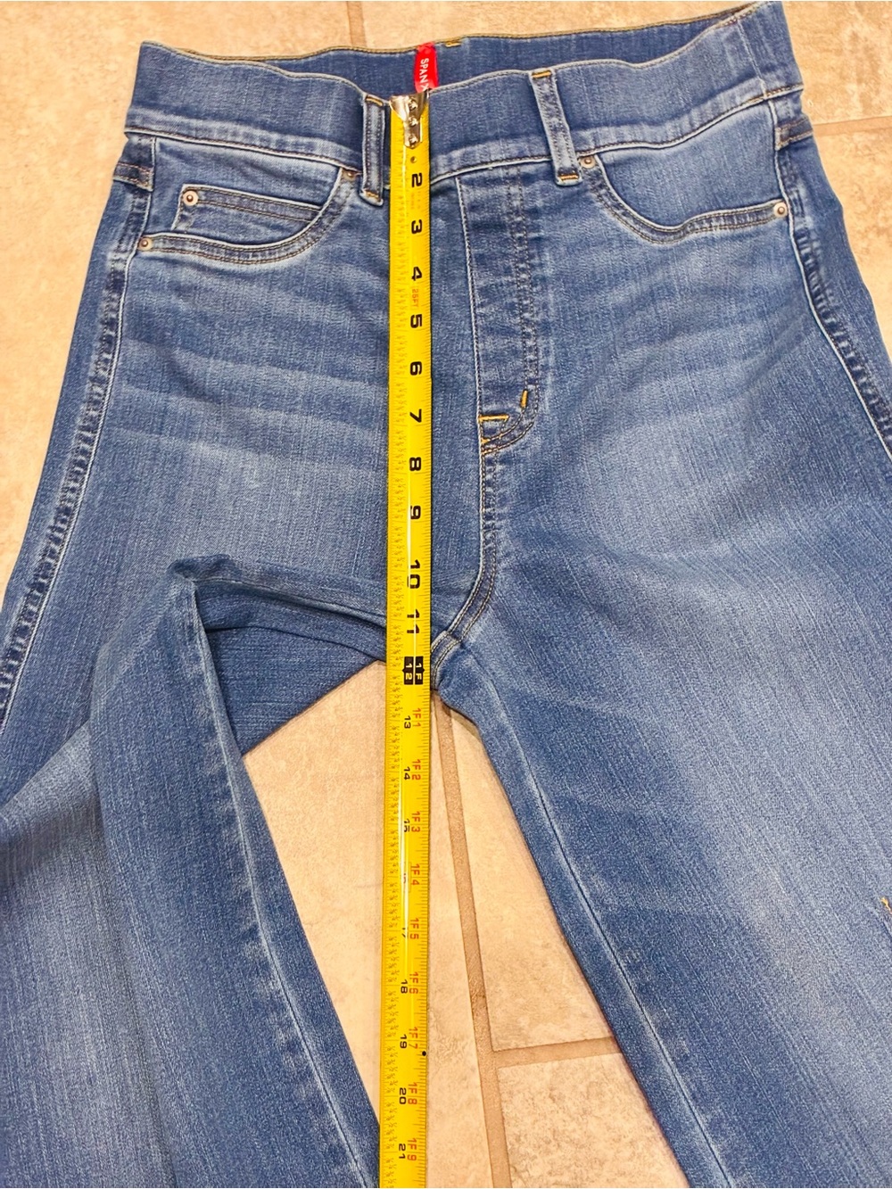 SPANX Vintage Indigo Wide Leg Stretch Denim Jeans Women’s M 31x31 EUC - Picture 6 of 14